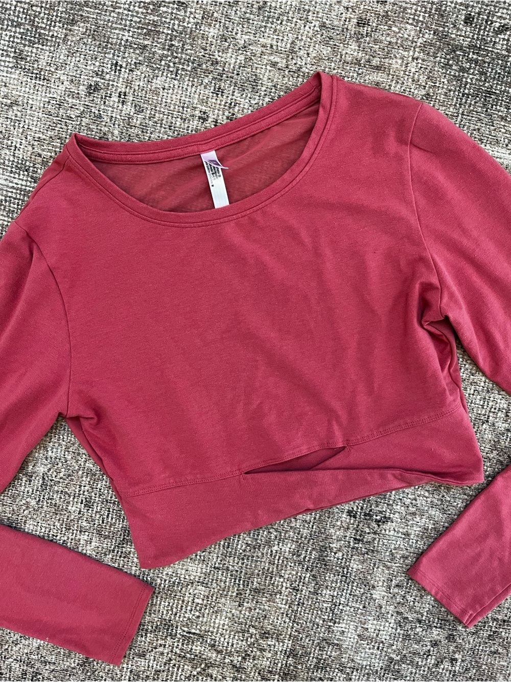 VS Pink Cropped Cut Out Athletic Lightweight Longsleeve Shirt M